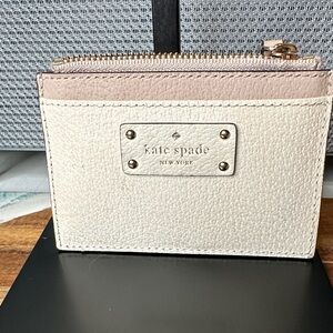 Kate Spade Cream and Light Pink Card Wallet